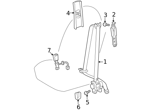 Seat Belt for 2009 Pontiac Vibe #1