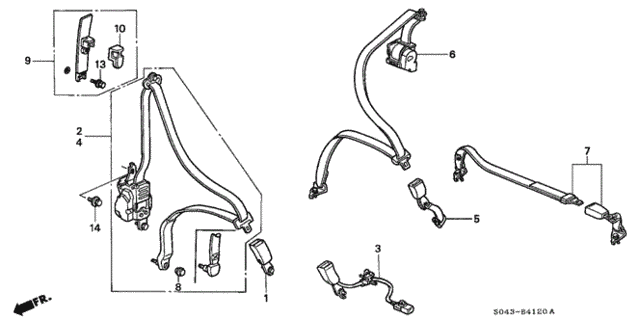 Seat Belt for 1997 Honda Civic #0