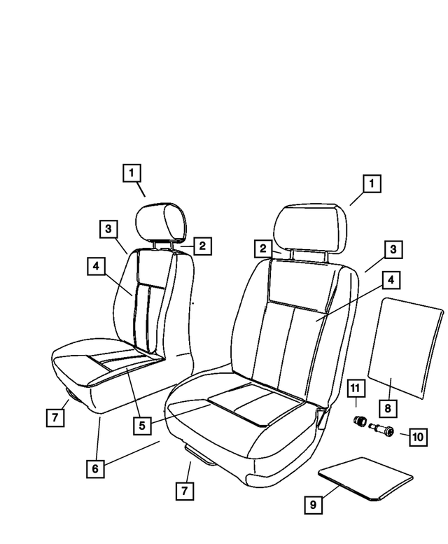1RQ56BD5AA - : Front Seat Back, Right for Mopar Image