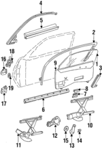 20718969 - Body: Door Glass for Buick: Skylark | Oldsmobile: Achieva | Pontiac: Grand Am Image