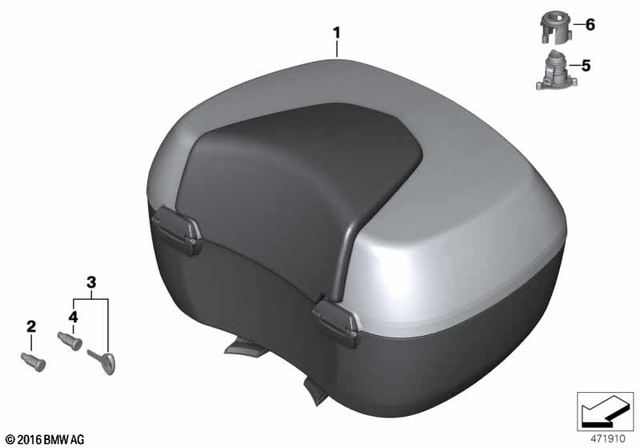 71607720456 - Luggage &amp; Storage: Top Case, Large, Weissalu - 49L for BMW-Motorrad Image image