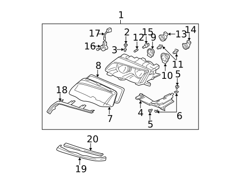 Headlamp Components for 1999 BMW 328i #1