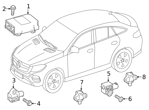 Air Bag Components for 2016 Mercedes-Benz GLE450 AMG #1