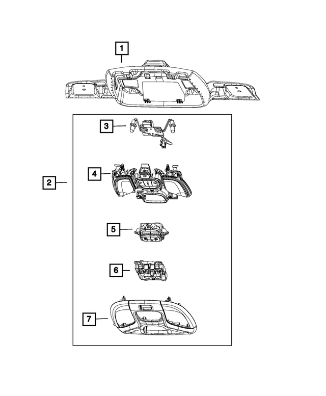 68257301AA - Interior Trim: Overhead Console Wiring for Jeep: Compass Image