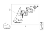 51167218291 - : Outside Mirror Cover Cap, Left, Primed for BMW Image