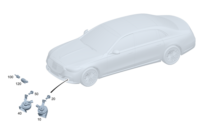 2235421400 - : Horn for Mercedes-Benz Image