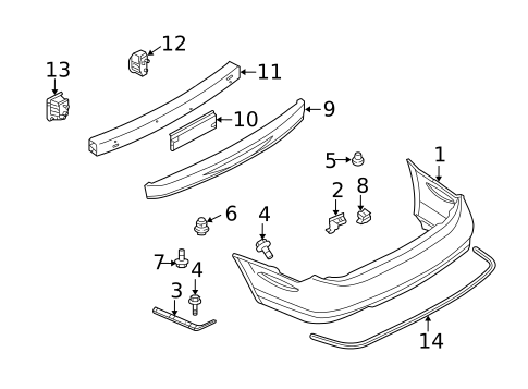 Bumper & Components - Rear for 2001 INFINITI I30 #0