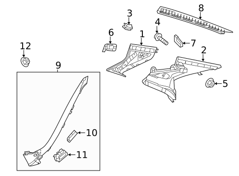 INTERIOR TRIM - QUARTER PANELS for 2016 Mercedes-Benz CLS63 AMG S #0