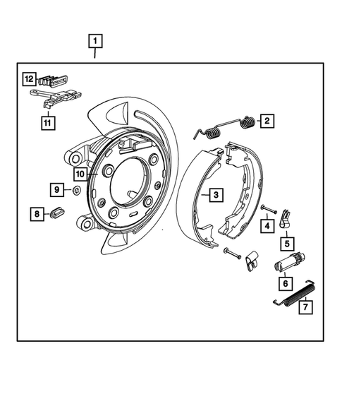 Parking Brake Lever, Cables, and Rear Disc Park Brake Assembly for 2016 Ram 2500 #1