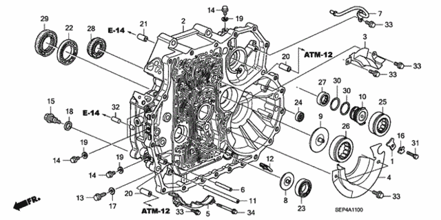 AT Torque Converter Case ('07) for 2007 Acura TL #0