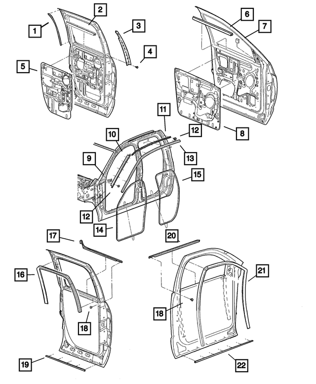 55276439AC - Doors and Related Parts: B-pillar Seal, Left for Mopar Image