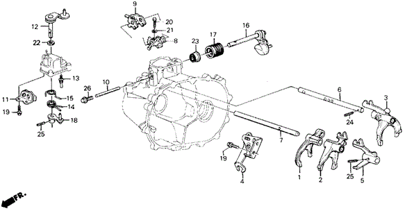 MT Shift Lever - Shift Fork ('88-'89) for 1988 Honda Prelude #0