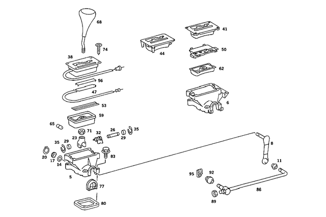 2012670947 - Gearshift Mechanism: Shift Gate for Mercedes-Benz: 190D, 190E, 200D, 300CE, 300D, 300E, 300TD, 300TE Image image