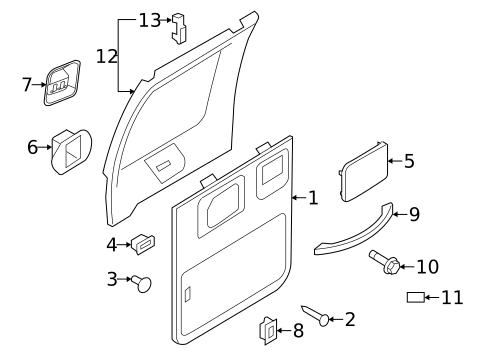 Interior Trim - Back Door for 2011 Ford E-150 #0