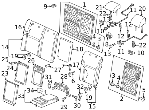 Rear Seat Components for 2012 Volkswagen Passat #0