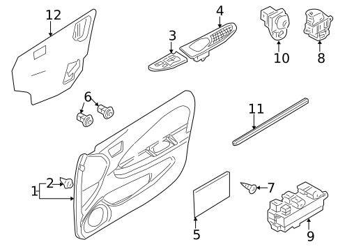 Interior Trim - Front Door for 2000 Nissan Sentra #0