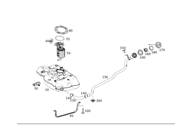 2464701500 - Fuel System: Fuel Tank for Mercedes-Benz: CLA250, GLA250 Image image