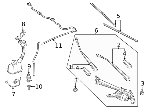 Wiper & Washer Components for 2020 Mercedes-Benz CLA 35 AMG&reg; #0