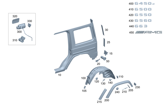 4638809102 - : Fender Flare, Rear for Mercedes-Benz: G500, G550 Image