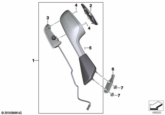 51167924986 - : Mirror Right for BMW-Motorrad Image