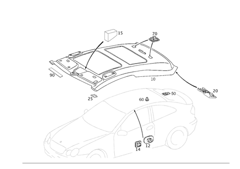 Headliner for 2002 Mercedes-Benz C 230 #0