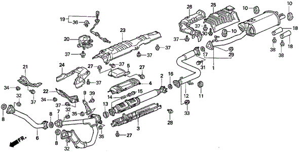 Exhaust Pipe (V6) for 1996 Acura TL #0