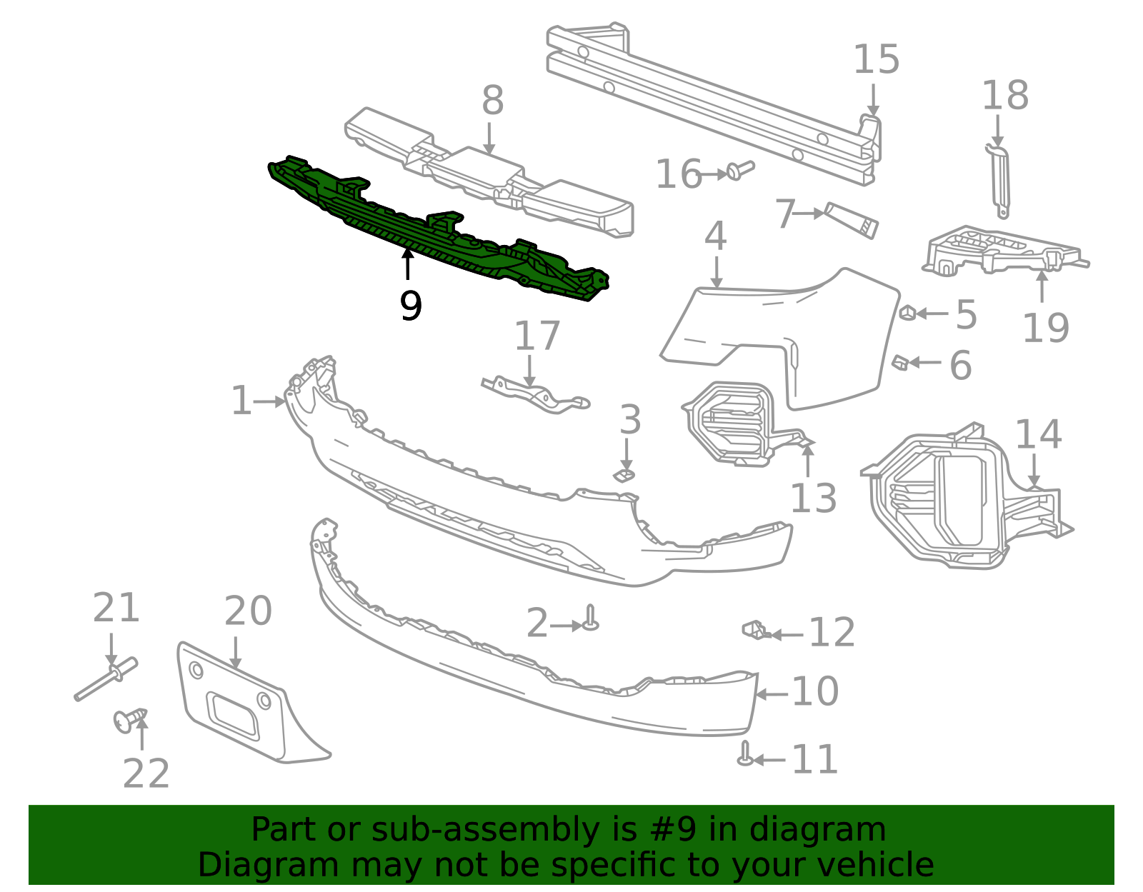 2021-2022 GMC Canyon Front Bumper Fascia Skid Plate 84461457 ...