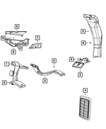 55056177AA - Air Conditioners and Heaters: Duct, Left for Mopar Image