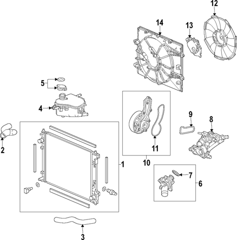Radiator & Components for 2019 Honda Civic #1