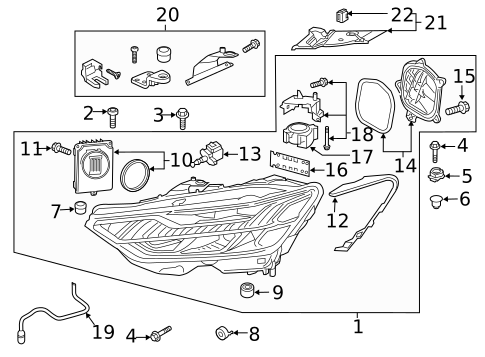 Headlamp Components for 2025 Audi S7 Sportback #1