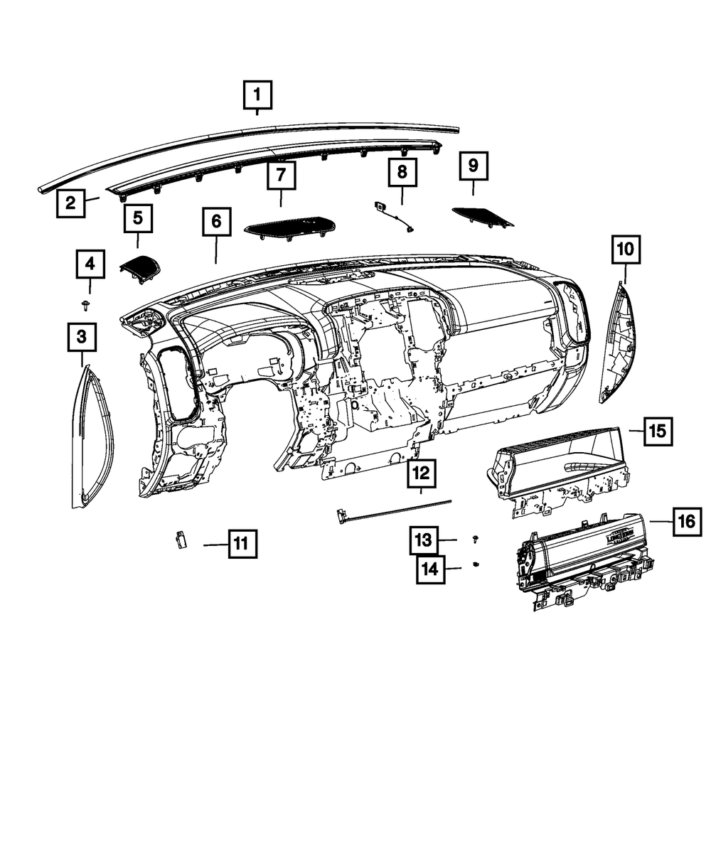 Base Panel Instrument Panel - Mopar (7TH161D3AA)