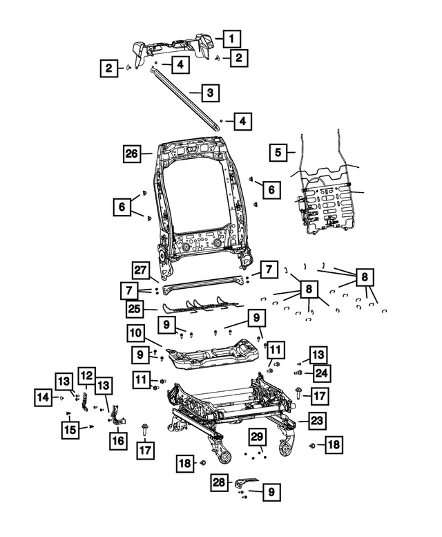 68050494AA - Interior Trim: Front Seat Support for Mopar Image