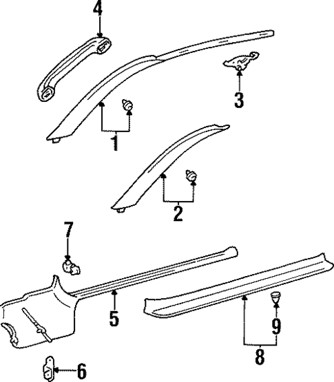 Interior Trim - Pillars for 1998 Toyota Supra #0