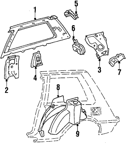 Inner Structure & Rails for 1987 Toyota Corolla #0