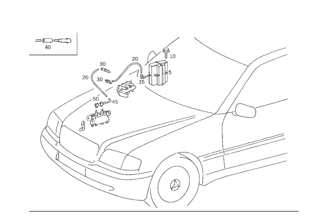 1408050019 - Vacuum System: Container for Mercedes-Benz: 300SD, 400SE, 400SEL, 500SEC, 500SEL, 600SEL, C220, C230, S420 Image image