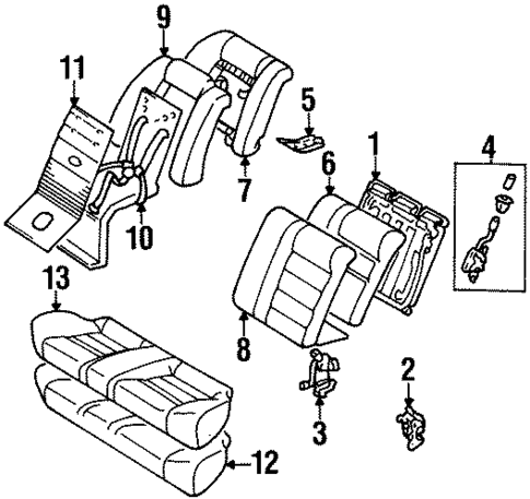 Rear Seat Components for 1998 Chevrolet Prizm #0