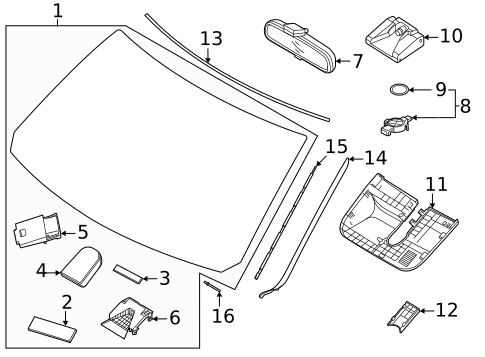 Glass - Windshield for 2021 Hyundai Palisade #0