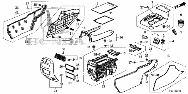 Center Console for 2016 Honda Pilot #0