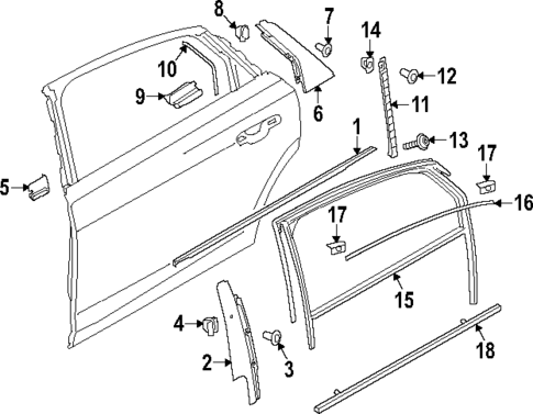 Exterior Trim - Rear Door for 2025 Audi A8 Quattro #0