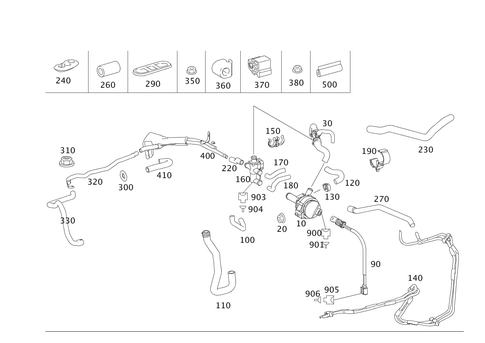 Heating Water Lines for Auxiliary Heater or Heater Booster for 2011 Mercedes-Benz S 550 #0
