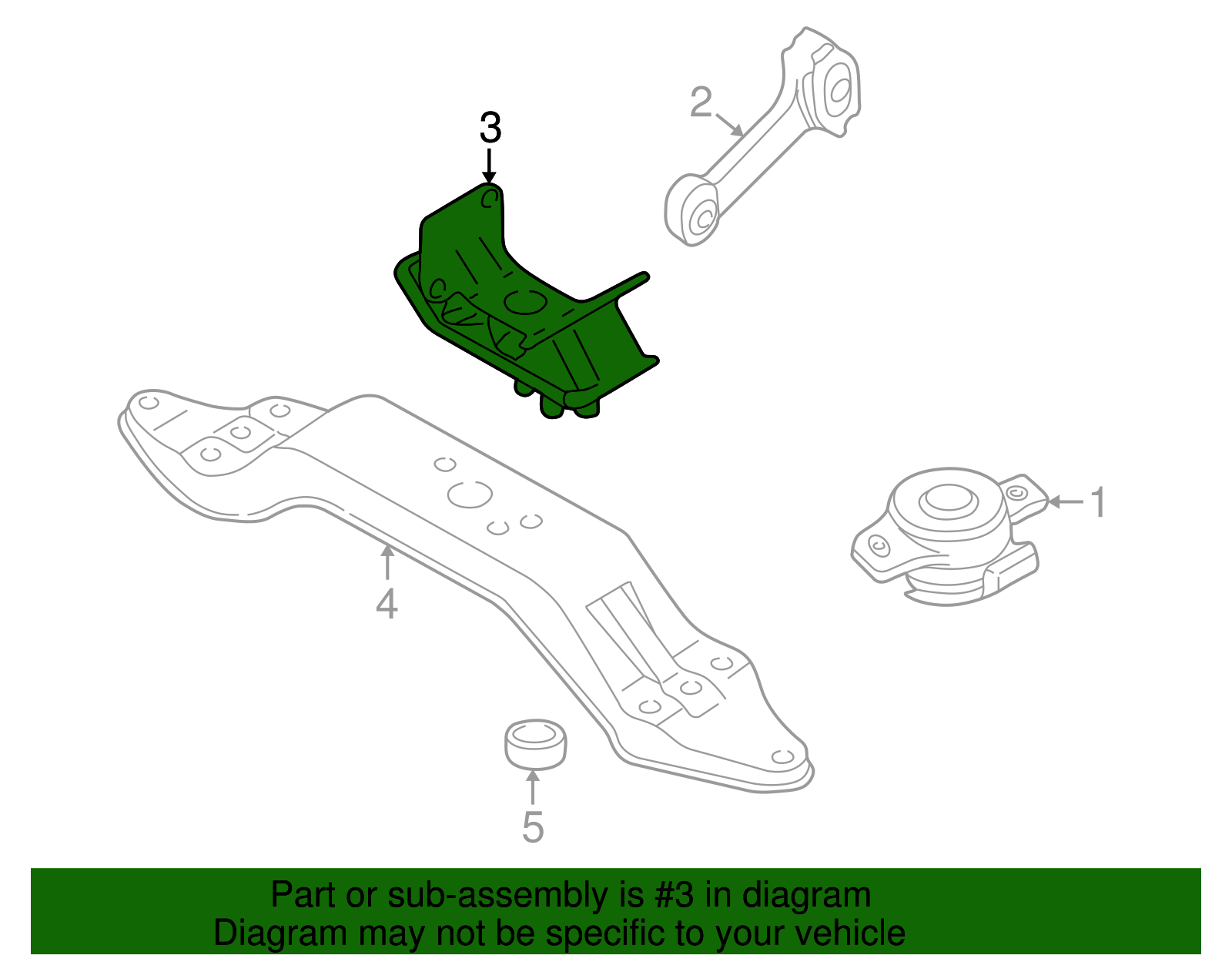 Genuine Subaru Transmission Mount D1010FE020 - OEM 5-Speed Manual For WRX, STI, Impreza, Legacy, Forester