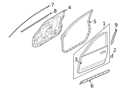 Exterior Trim - Front Door for 2008 INFINITI G35 #0