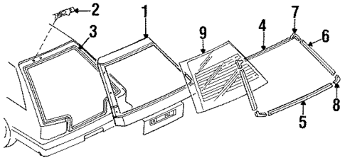 Glass - Lift Gate for 1990 Nissan Sentra #1