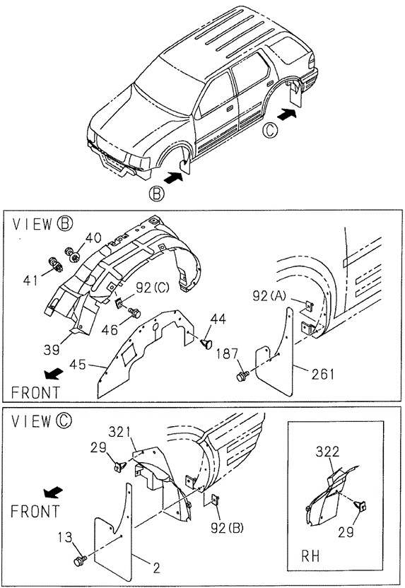 Inner Front Fender - Mud Guard for 2002 Honda Passport #0