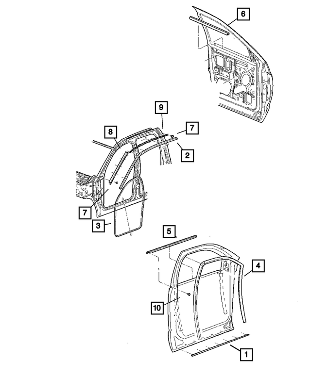 55275683AC - Doors, Door Mirrors and Related Parts: Bodyside Seal Retainer, Left for Mopar Image