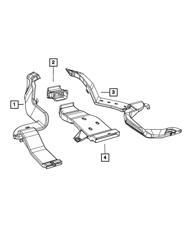 68148788AA - Air Conditioners and Heaters: Floor Duct for Mopar Image