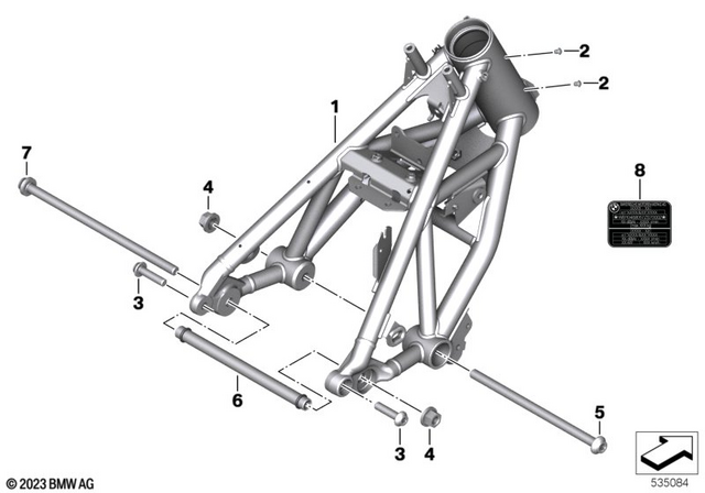 46511539555 - Frame and Mounting Parts: Front Frame - Black for BMW-Motorrad Image