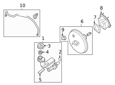 Master Cylinder - Components On Dash Panel for 2007 Nissan Sentra #0