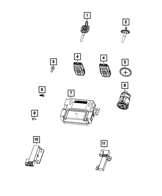 « 68575426AA – Electrical : Porte-clé Intégré Transmetteur pour Mopar Image »
