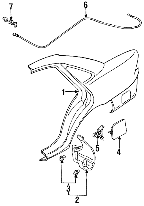 Fuel Door for 1993 Dodge Colt #1
